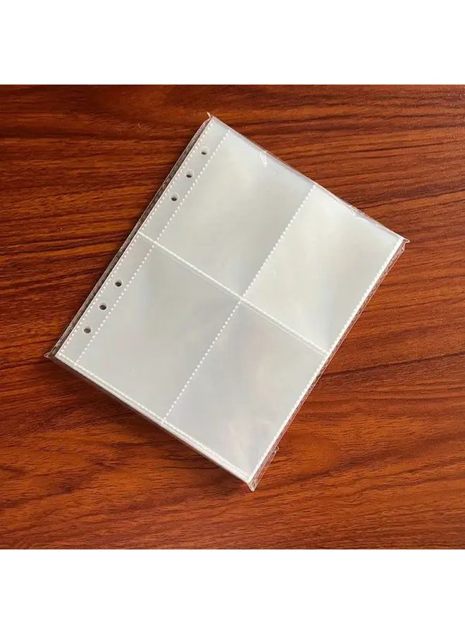 4 Pockets 20pcs Clear PP Plastic Binder Refill Pages 6 Ring Organizer Sheets For Documents Photos Cards - Image 5
